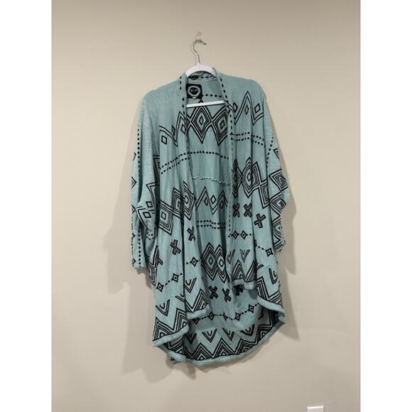 Johnny Was Biya Genoa embroidery sweater wrap in turquoise M $398 2294 - Picture 3 of 7